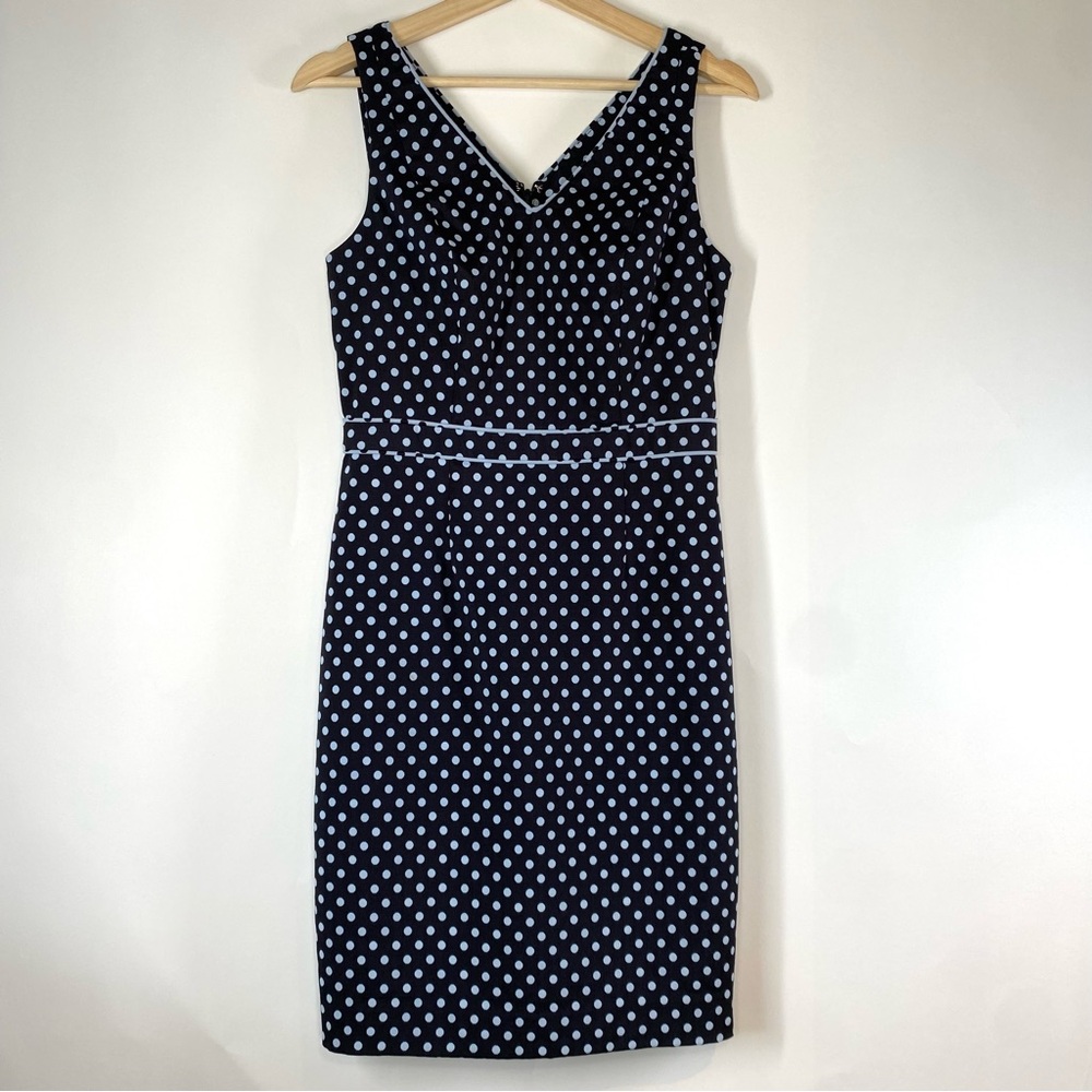 The Limited Womens Polka Dot V-Neck Sleeveless Midi Dress Size 2 Feminine Retro